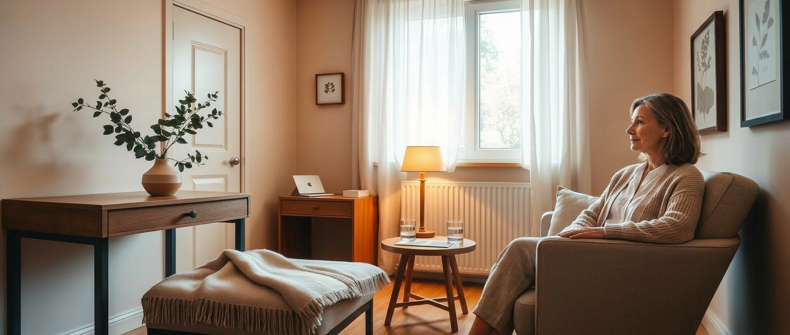 A consultation room redesigned as an intimate, calm space
